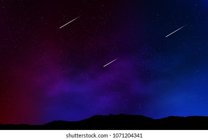 Dark Blue, Red vector background with galaxy stars. Shining illustration with sky stars on abstract template. Best design for your ad, poster, banner.