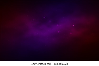 Dark Blue, Red vector background with galaxy stars. Shining colored illustration with bright astronomical stars. Smart design for your business advert.