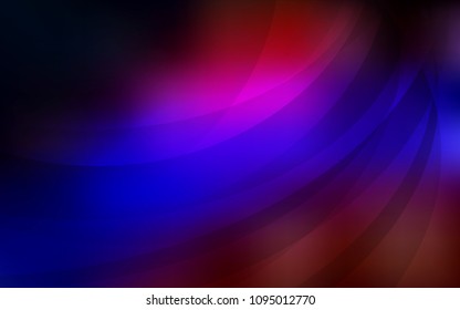 Dark Blue, Red vector background with bent lines. A sample with blurred bubble shapes. Brand-new design for your ads, poster, banner.