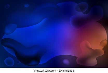 Dark Blue, Red vector background with lava shapes. Creative illustration in halftone memphis style with gradient. The template for cell phone backgrounds.