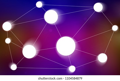 Dark Blue, Red vector background with dots and lines. Decorative design in abstract style with triangle structure. Pattern can be used as texture of wallpapers.