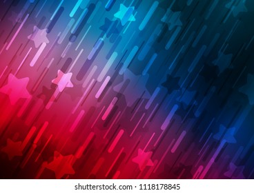 Dark Blue, Red vector background with straight lines. Blurred decorative design in simple style with lines. Smart design for your business advert.