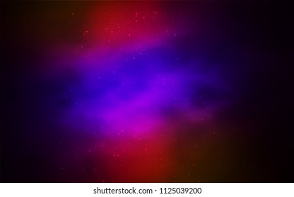 Dark Blue, Red vector background with galaxy stars. Modern abstract illustration with Big Dipper stars. Template for cosmic backgrounds.