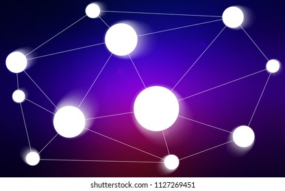 Dark Blue, Red vector background with bubbles, lines. Colorful illustration with circles and lines in futuristic style. Pattern can be used for beautiful websites.