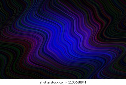 Dark Blue, Red vector background with curved circles. An elegant bright illustration with gradient. A completely new template for your business design.