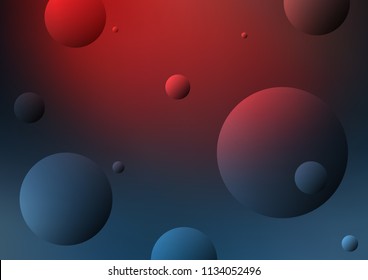 Dark Blue, Red vector background with bubbles. Illustration with set of shining colorful abstract circles. Completely new template for your brand book.