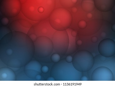 Dark Blue, Red vector background with bubbles. Modern abstract illustration with colorful water drops. Pattern can be used as texture of water, rain drops.
