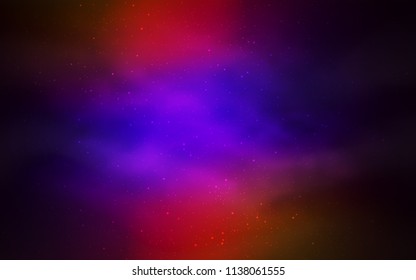 Dark Blue, Red vector background with galaxy stars. Modern abstract illustration with Big Dipper stars. Pattern for futuristic ad, booklets.