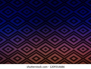Dark Blue, Red vector background with lines, rhombuses. Colorful illustration with lines, cubes on abstract template. Pattern for websites, landing pages.