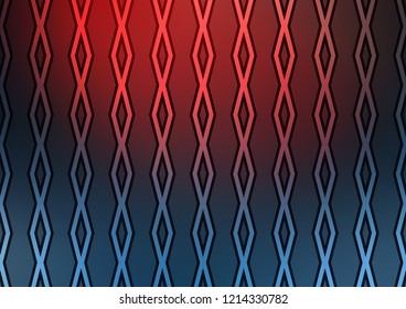 Dark Blue, Red vector background with lines, rhombuses. Shining colorful illustration with lines, rectangles. Pattern for ads, posters, banners.