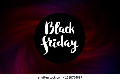 Dark Blue, Red vector background with a black hole, sky. Decorative design in space style with a black hole. Backdrop for Black Friday promotions.