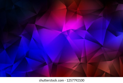 Dark Blue, Red vector background with triangles. Glitter abstract illustration with triangular shapes. The template can be used as a background.