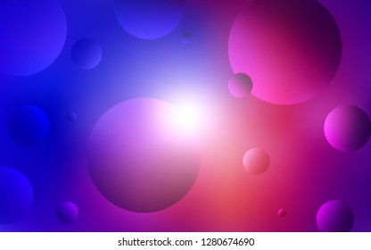 Dark Blue, Red vector background with bubbles. Modern abstract illustration with colorful water drops. Pattern can be used for ads, leaflets.