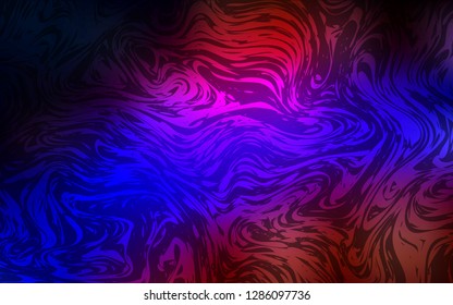 Dark Blue, Red vector background with bent lines. Blurred geometric sample with gradient bubbles.  A new texture for your  ad, booklets, leaflets.