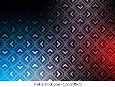 Dark Blue, Red vector background with lines, rhombuses. Colorful illustration with lines, cubes on abstract template. Pattern for ads, posters, banners.