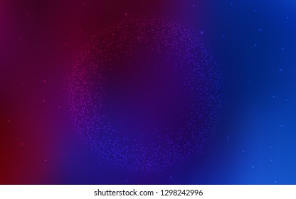 Dark Blue, Red vector background with galaxy stars. Shining illustration with sky stars on abstract template. Pattern for astronomy websites.