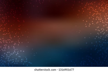 Dark Blue, Red vector background with galaxy stars. Glitter abstract illustration with colorful cosmic stars. Pattern for astrology websites.