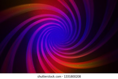 Dark Blue, Red vector background with galaxy stars. Glitter abstract illustration with colorful cosmic stars. Pattern for futuristic ad, booklets.
