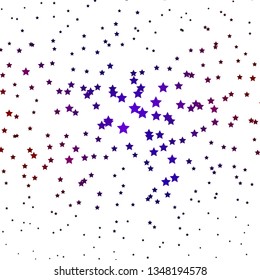 Dark Blue, Red vector background with small and big stars. Shining colorful illustration with small and big stars. Pattern for websites, landing pages.