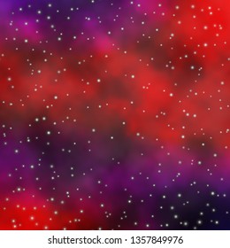 Dark Blue, Red vector background with small and big stars. Colorful illustration with abstract gradient stars. Pattern for wrapping gifts.