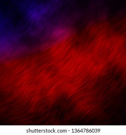 Dark Blue, Red vector background with bent lines. Colorful illustration in circular style with lines. Pattern for busines booklets, leaflets