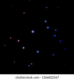 Dark Blue, Red vector background with colorful stars. Colorful illustration with abstract gradient stars. Theme for cell phones.