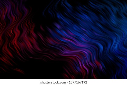 Dark Blue, Red vector background with bent ribbons. Blurred geometric sample with gradient bubbles.  Pattern for your business design.