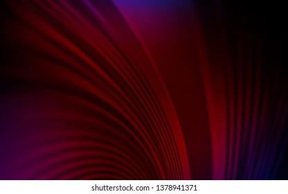 Dark Blue, Red vector background with curved lines. Glitter abstract illustration with wry lines. A completely new template for your design.