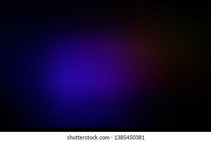 Dark Blue, Red vector background with galaxy stars. Glitter abstract illustration with colorful cosmic stars. Template for cosmic backgrounds.