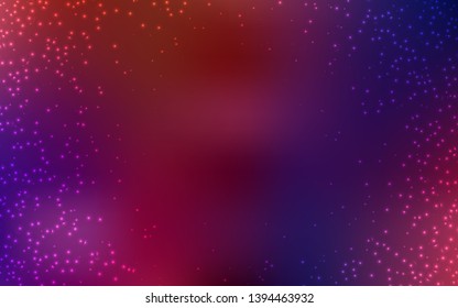 Dark Blue, Red vector background with galaxy stars. Shining illustration with sky stars on abstract template. Best design for your ad, poster, banner.