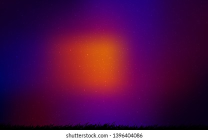 Dark Blue, Red vector background with astronomical stars. Blurred decorative design in simple style with galaxy stars. Smart design for your business advert.