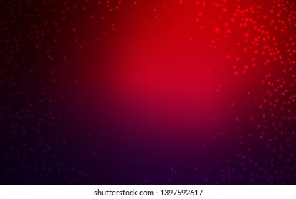 Dark Blue, Red vector background with astronomical stars. Glitter abstract illustration with colorful cosmic stars. Best design for your ad, poster, banner.