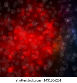 Dark Blue, Red vector background with circles. Abstract colorful disks on simple gradient background. Pattern for business ads.