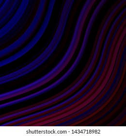 Dark Blue, Red vector background with wry lines. Colorful illustration in circular style with lines. Pattern for booklets, leaflets.