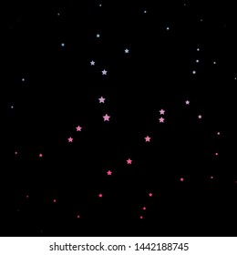 Dark Blue, Red vector background with colorful stars. Colorful illustration with abstract gradient stars. Pattern for wrapping gifts.