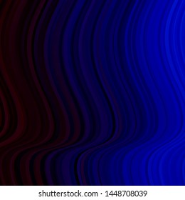 Dark Blue, Red vector background with curves. Brand new colorful illustration with bent lines. Template for your UI design.