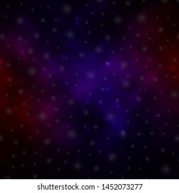Dark Blue, Red vector background with colorful stars. Shining colorful illustration with small and big stars. Best design for your ad, poster, banner.