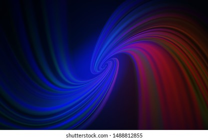 Dark Blue, Red vector background with curved lines. Creative illustration in halftone style with gradient. Brand new design for your ads, poster, banner.