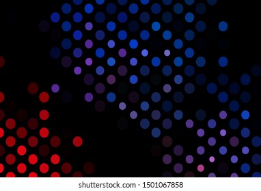 Dark Blue, Red vector background with bubbles. Glitter abstract illustration with blurred drops of rain. Design for posters, banners.