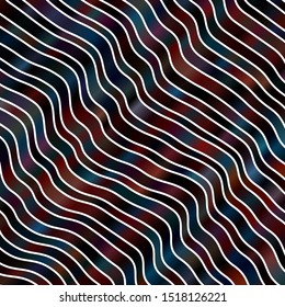 Dark Blue, Red vector background with bent lines. Colorful abstract illustration with gradient curves. Pattern for busines booklets, leaflets