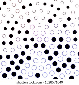 Dark Blue, Red vector background with circles. Glitter abstract illustration with colorful drops. Pattern for wallpapers, curtains.