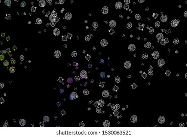 Dark Blue, Red vector background with tasty food. Decorative illustration with food on abstract template. Doodle design for your business advert of cafes.
