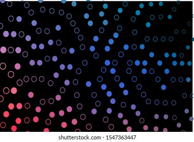 Dark Blue, Red vector background with bubbles. Modern abstract illustration with colorful water drops. Completely new template for your brand book.