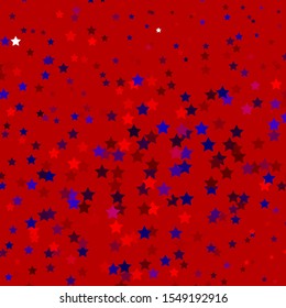 Dark Blue, Red vector background with small and big stars. Modern geometric abstract illustration with stars. Pattern for websites, landing pages.