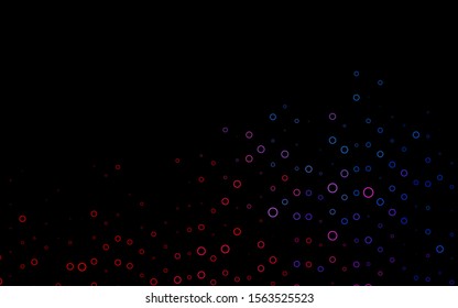 Dark Blue, Red vector background with bubbles. Glitter abstract illustration with blurred drops of rain. Design for posters, banners.