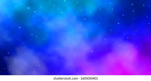 Dark Blue, Red vector background with small and big stars. Colorful illustration in abstract style with gradient stars. Pattern for new year ad, booklets.