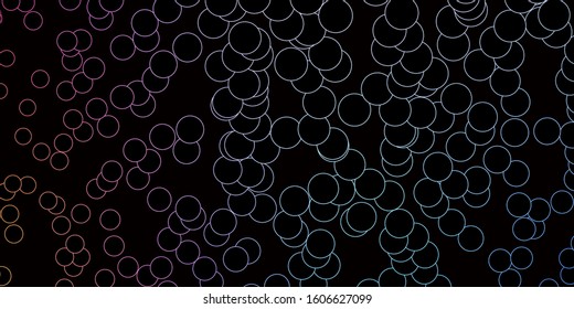 Dark Blue, Red vector background with bubbles. Illustration with set of shining colorful abstract spheres. Pattern for wallpapers, curtains.