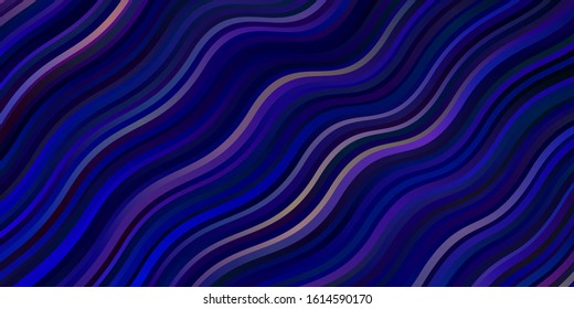 Dark Blue, Red vector background with curves. Illustration in abstract style with gradient curved.  Design for your business promotion.