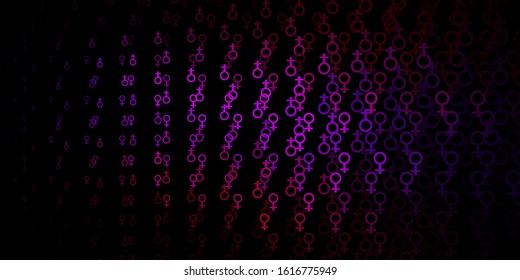 Dark Blue, Red vector background with occult symbols. Retro design in abstract style with witchcraft forms. Background for esoteric, mystic designs.
