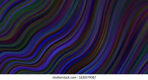 Dark Blue, Red vector background with lines. Colorful illustration in circular style with lines. Best design for your ad, poster, banner.